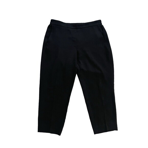 J. Crew Factory Women's 12 Jamie Pant Crop Crepe Business Black Elastic Waist - Picture 4 of 10